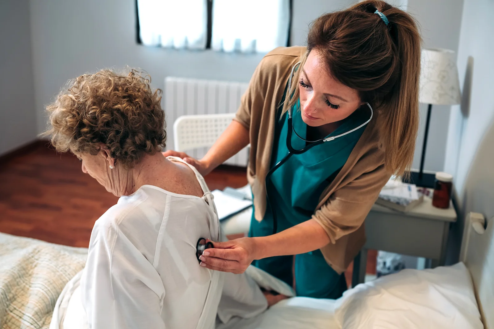 Caregiver receiving support from hospice team