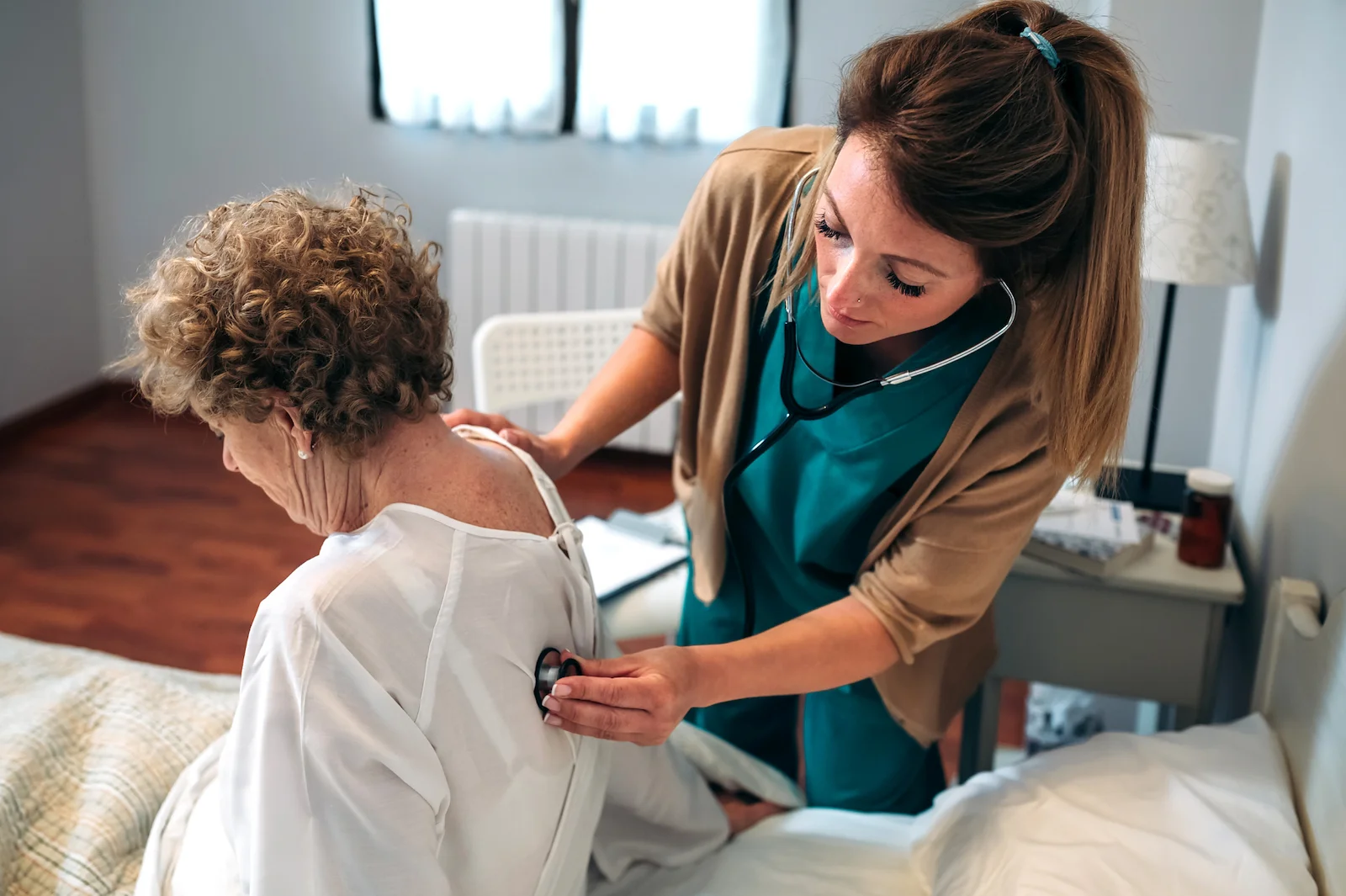 Caregiver receiving support from hospice team