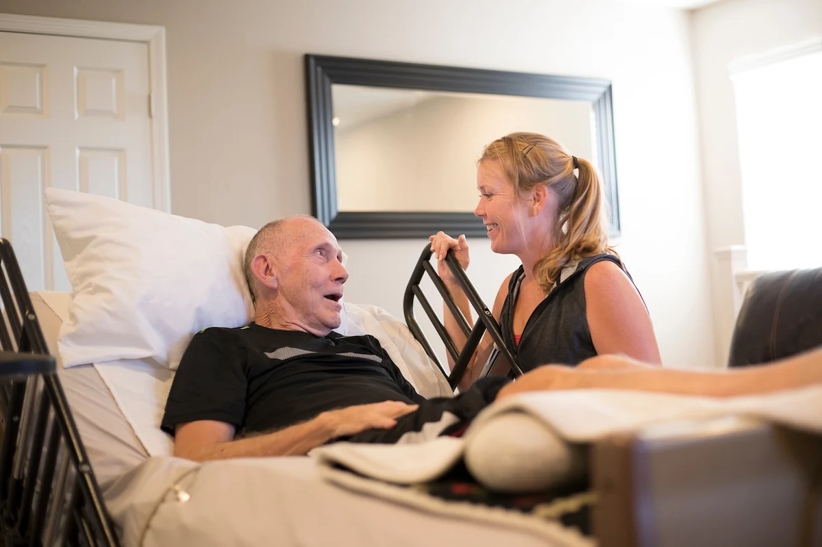 Senior receiving care at home