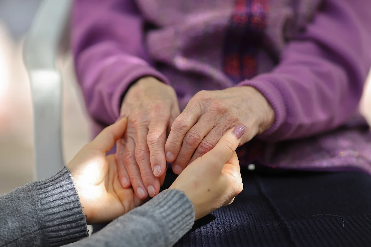 Hospice team visiting patient's residence