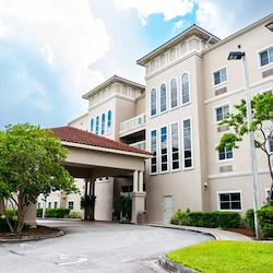 Lenox on the Lake senior living community offering assisted living and memory care in Lauderhill, FL, front entrance