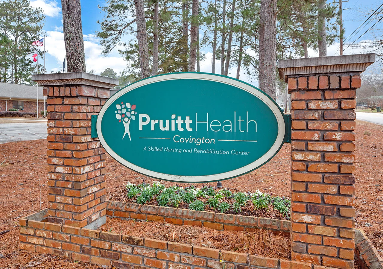 PruittHealth Skilled Nursing & Rehabilitation Center Senior Care in Covington, Georgia front welcome sign