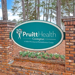 PruittHealth Skilled Nursing & Rehabilitation Center Senior Care in Covington, Georgia front welcome sign