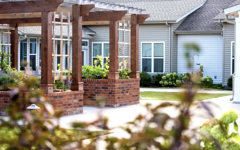 Clear Creek Senior Memory Care in Fayetteville, AR exterior rear patio gazebo