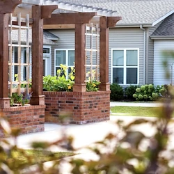 Clear Creek Senior Memory Care in Fayetteville, AR exterior rear patio gazebo