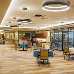 Fieldstone Memory Care of Puyallup sitting area with tables