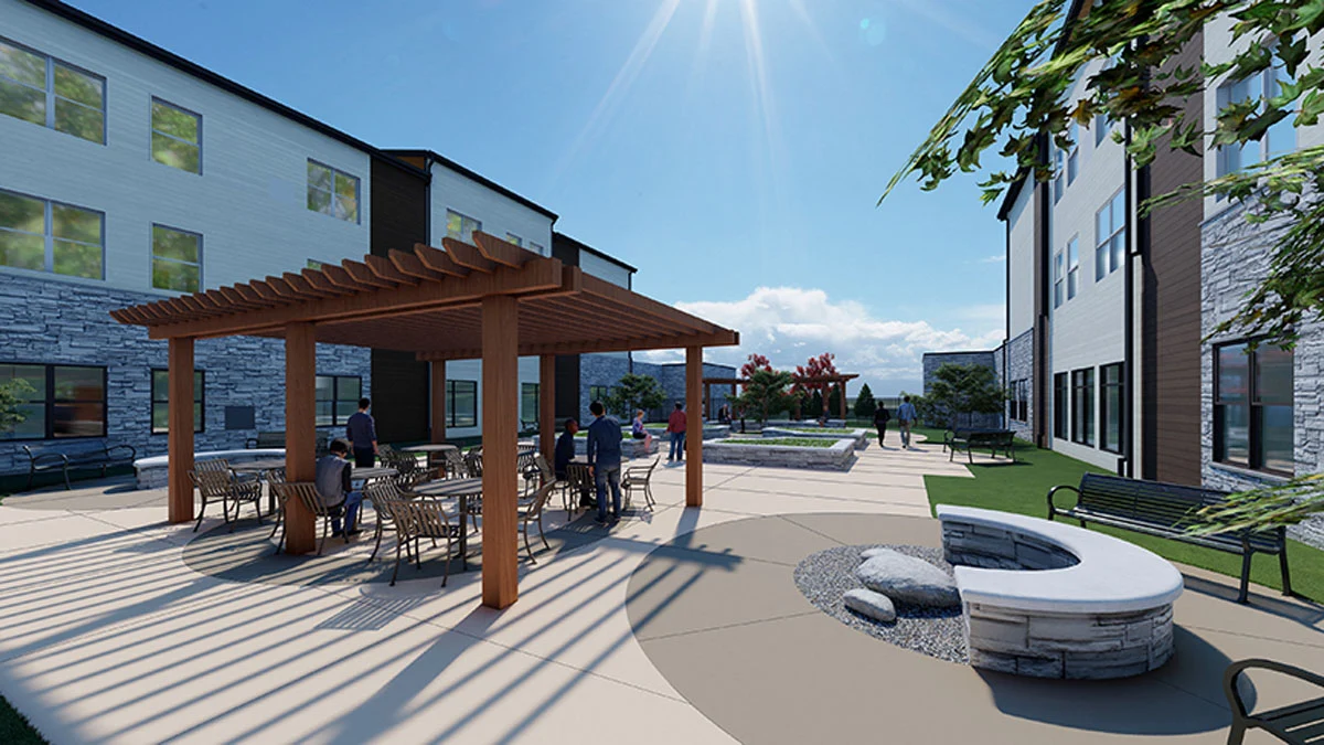 Astral at Franklin, senior living community offering independent living, assisted living, and memory care in Franklin, IN, outdoor seating