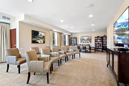 Media/activities room at the Waters of Highland Park 