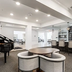 The Blake at Charlottesville lounge and bar area