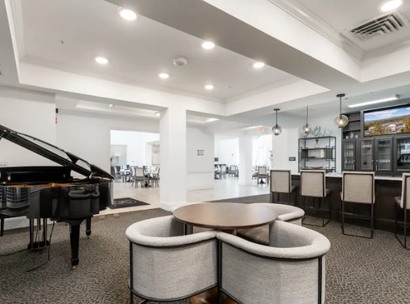 The Blake at Charlottesville lounge and bar area