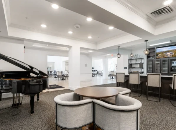 The Blake at Charlottesville lounge and bar area