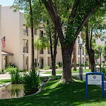 Koi pond just outside Café  
