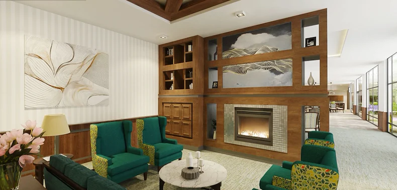 Ovation Heartwood Preserve Senior Living in Omaha, Nebraska living room