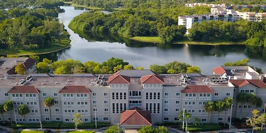 Lenox on the Lake senior living community offering assisted living and memory care in Lauderhill, FL, front exterior