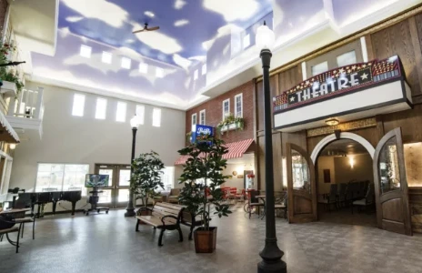 Fieldstone Memory Care of Yakima town square lobby