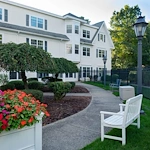 Charter Senior Living of Dedham in Dedham, MA, outdoor area and walking path