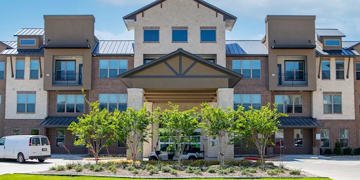 Watermere at Round Rock senior living community offering active adult living and independent living in Round Rock, TX, front exterior and entrance