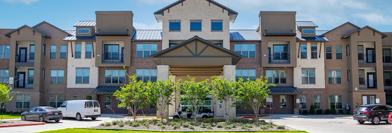 Watermere at Round Rock senior living community offering active adult living and independent living in Round Rock, TX, front exterior and entrance