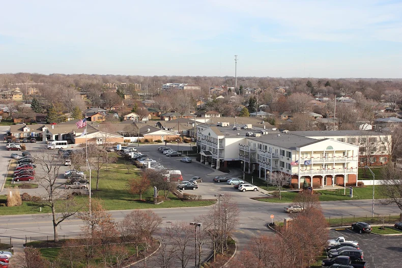Rosewalk at Lutherwoods Assisted Senior Living in Indianapolis, IN drone view