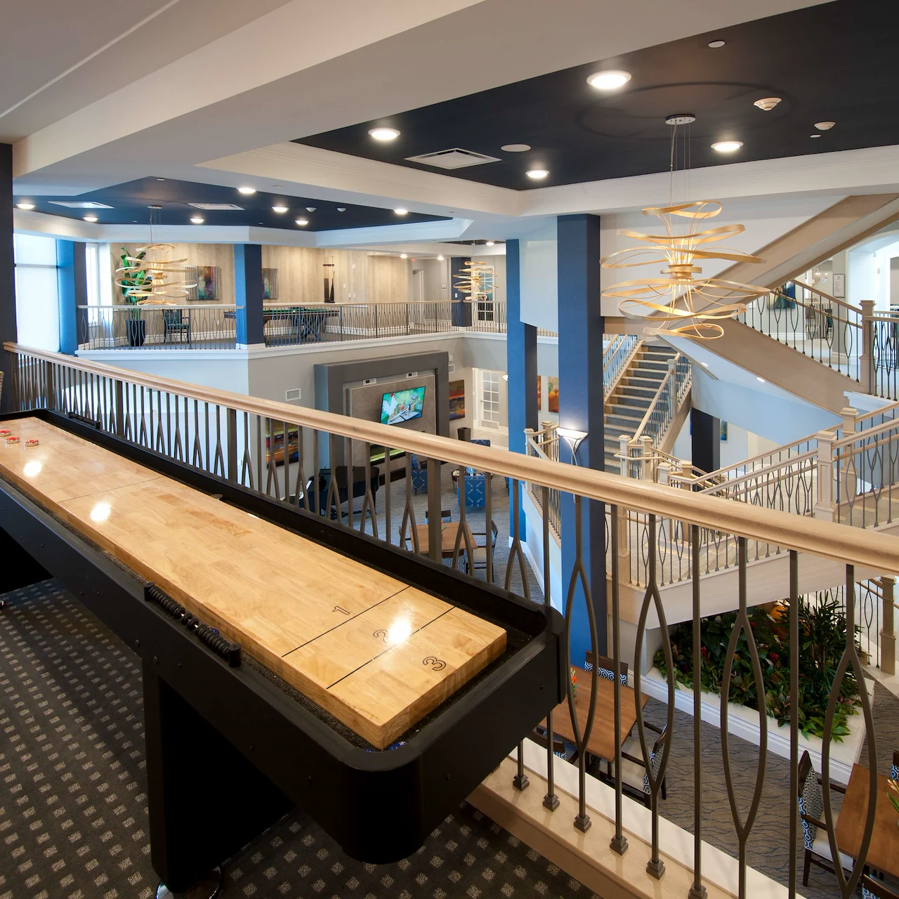 Allegro Parkland, senior living community offering independent living, assisted living, memory care, and respite care in Parkland, FL, indoor recreation area and overlook