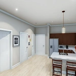 Kitchen area in the housing at The Blake at Panama City Beach