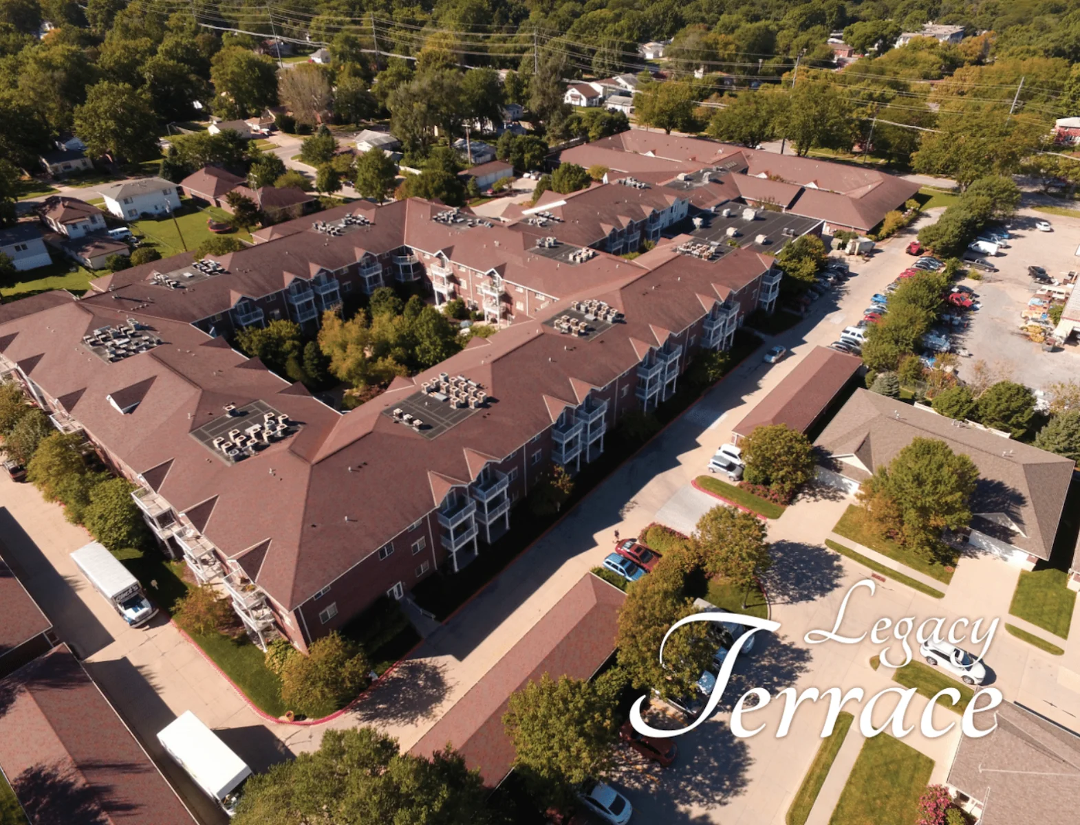 Aerial View of Legacy Terrace on 57th & Fremont Street, Lincoln NE