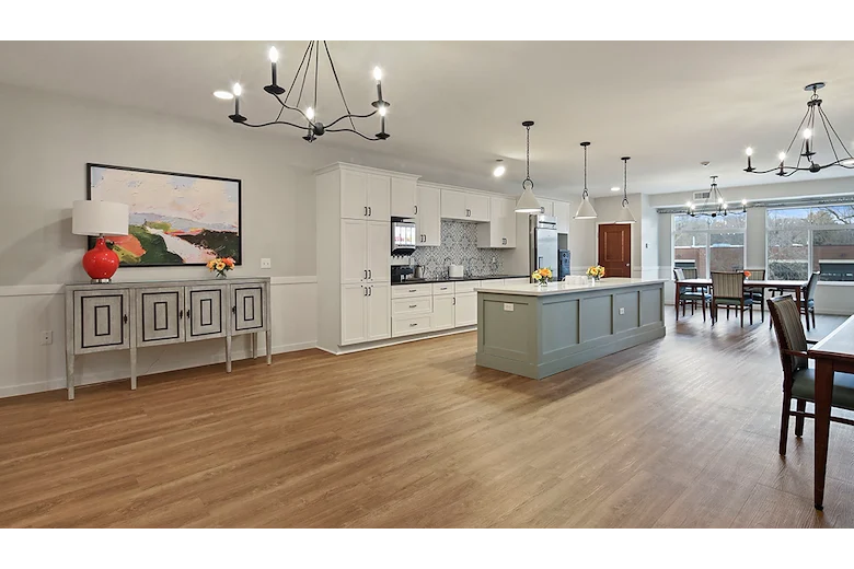 Kitchen area at the Waters of Edina