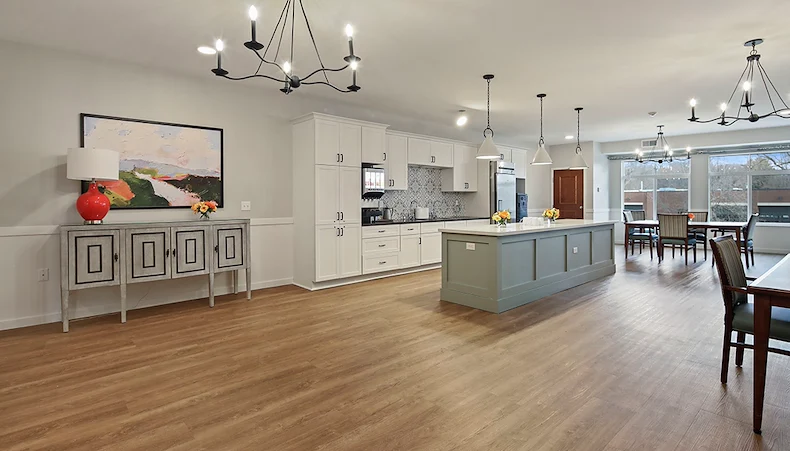 Kitchen area at the Waters of Edina
