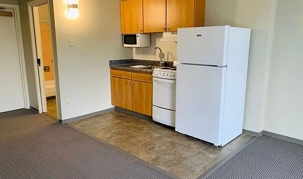 Plymouth Place independent living apartment kitchen