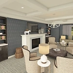 Calumet Trace - a Charter Senior Living Community sitting area by fireplace
