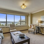 Judson Park Senior Living in Des Moines, WA, apartment living room with a view