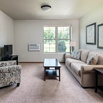 Noel Manor Retirement Living Verona, WI, one bedroom apartment living room