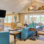 Charter Senior Living of Bay City sitting area by fireplace