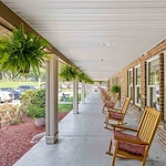 The Lodge at Wake Forest Gracious Retirement Living Hawthorn Senior Independent Living in Wake Forest, North Carolina front patio