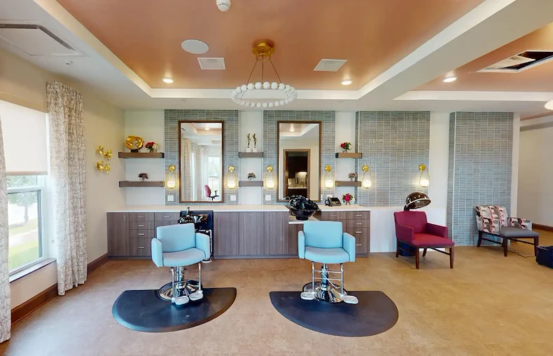 CopperWood at Prairie Trail senior living community offering assisted living and memory care in Ankeny, IA, beauty salon