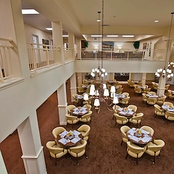 The Rio Grande Gracious Retirement Living Hawthorn Senior Independent Living in Rio Rancho community dining room
