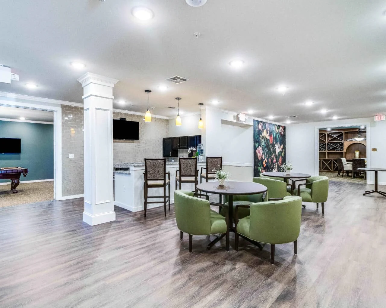 Lounge and drink area at The Vincent Senior Living Community