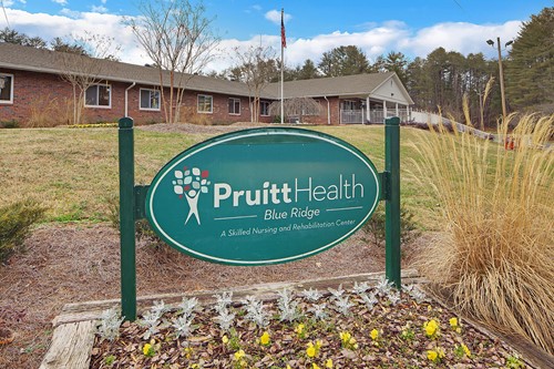 PruittHealth Skilled Nursing & Rehabilitation Center Senior Care in Blue Ridge, Georgia front entrance sign