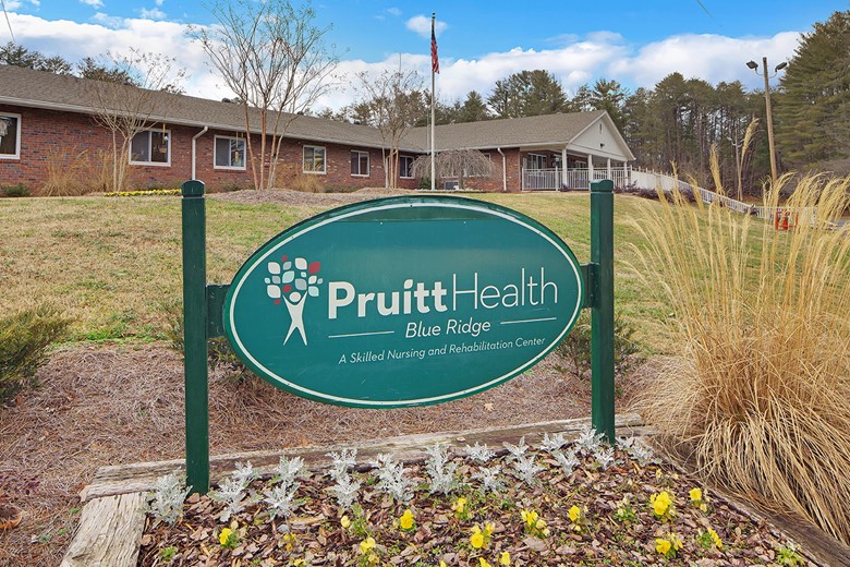 PruittHealth Skilled Nursing & Rehabilitation Center Senior Care in Blue Ridge, Georgia front entrance sign