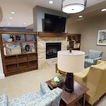 Pomeroy Living Orion sitting area by fireplace