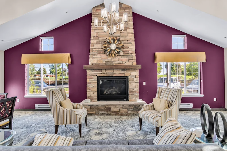 Colonial Gardens Gracious Retirement Living Hawthorn Senior Independent Living in Beverly, Massachusetts fireplace