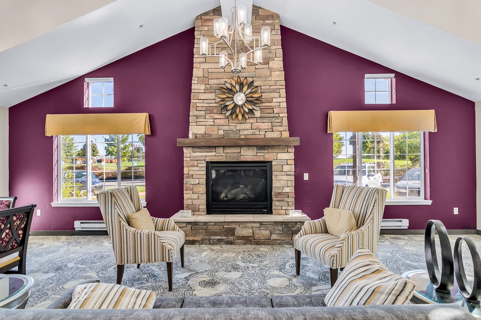 Colonial Gardens Gracious Retirement Living Hawthorn Senior Independent Living in Beverly, Massachusetts fireplace