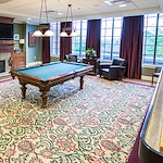 Brookdale Green Hills Cumberland senior living community offering assisted living, memory care, and respite care in Nashville, TN, activities room featuring a pool table