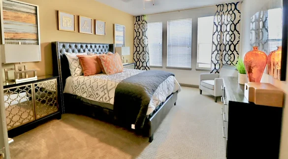 Watermere at Frisco senior living community offering active adult living and independent living in Frisco, TX, apartment bedroom