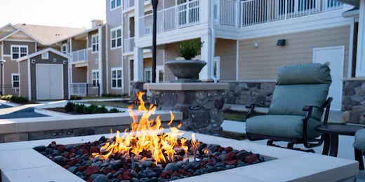 Hudson Estates Gracious Retirement Living Hawthorn Senior Independent Living in Lansdale, Pennsylvania exterior fire pit