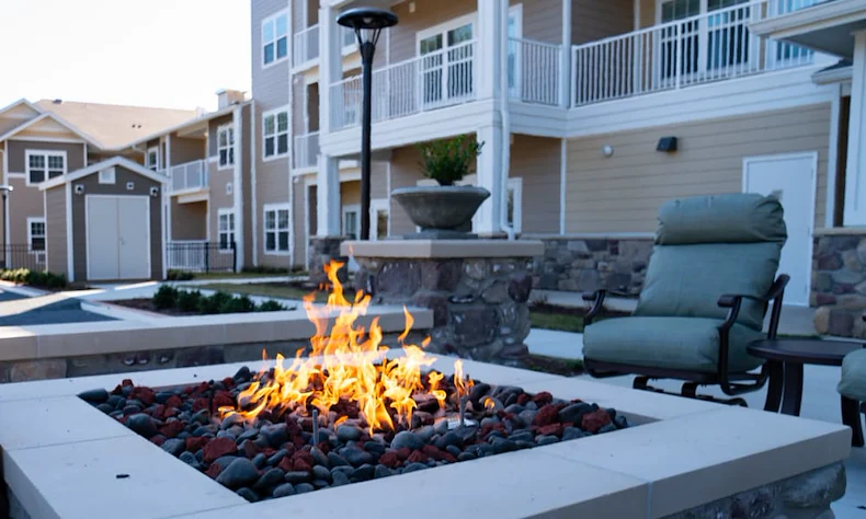 Hudson Estates Gracious Retirement Living Hawthorn Senior Independent Living in Lansdale, Pennsylvania exterior fire pit
