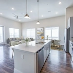 Watermere at Round Rock senior living community offering active adult living and independent living in Round Rock, TX, apartment kitchen, dining, and living areas