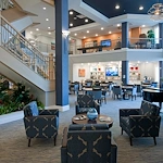 Allegro Parkland, senior living community offering independent living, assisted living, memory care, and respite care in Parkland, FL, common space for socializing or relaxing
