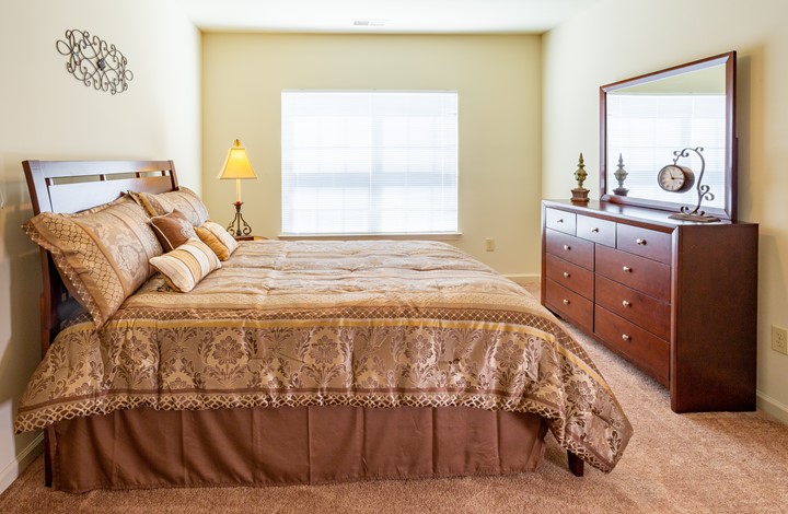 Assisted living bedrooms surrounded by comfort