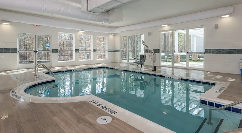 Acclaim at Cary Pointe, senior living community offering active adult and independent living in Cary, NC, indoor pool